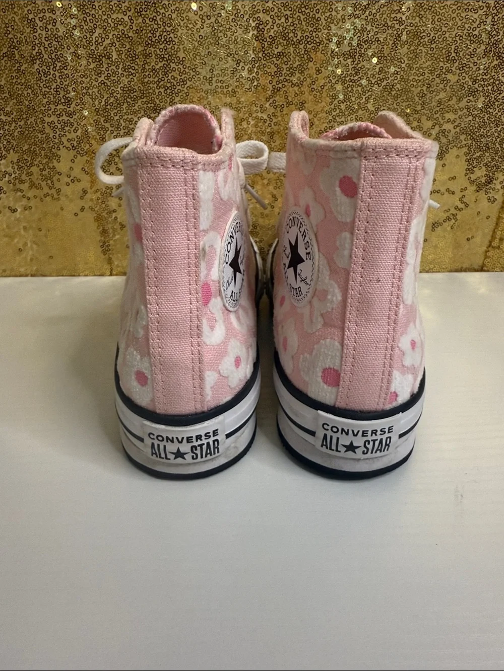 Converse Pink Floral High-Top Sneakers